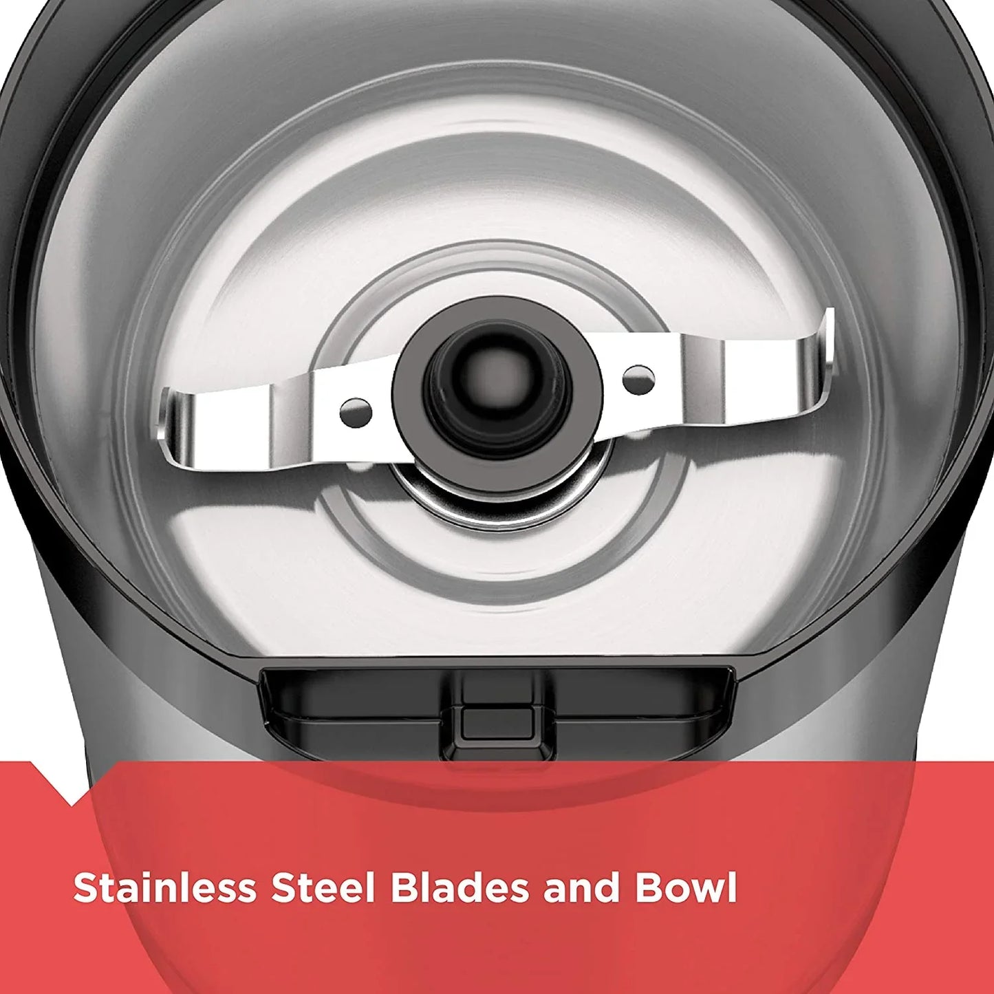 One Touch Coffee Grinder, 2/3 Cup Coffee Bean Capacity, Spice Grinder, One Touch Push-Button Control -150 Watts -Stainless Steel Blades
