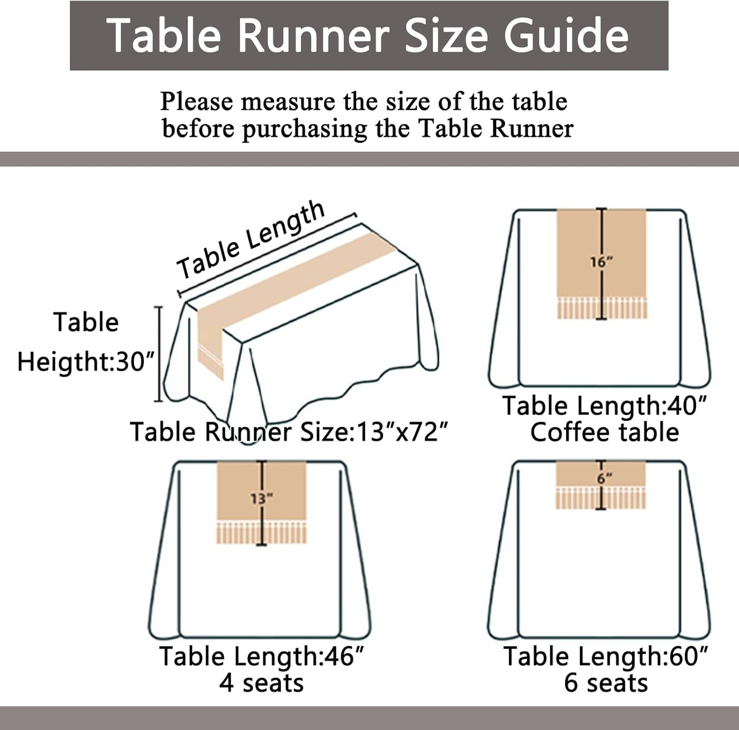 Burlap Boho Table Runner for Spring Home Decor 72 Inches Long, Brown Farmhouse Decor Rustic Small Macrame Woven Coffee Burlap Jute Table Runners for Summer Dining Dresser Scarf Table Decor