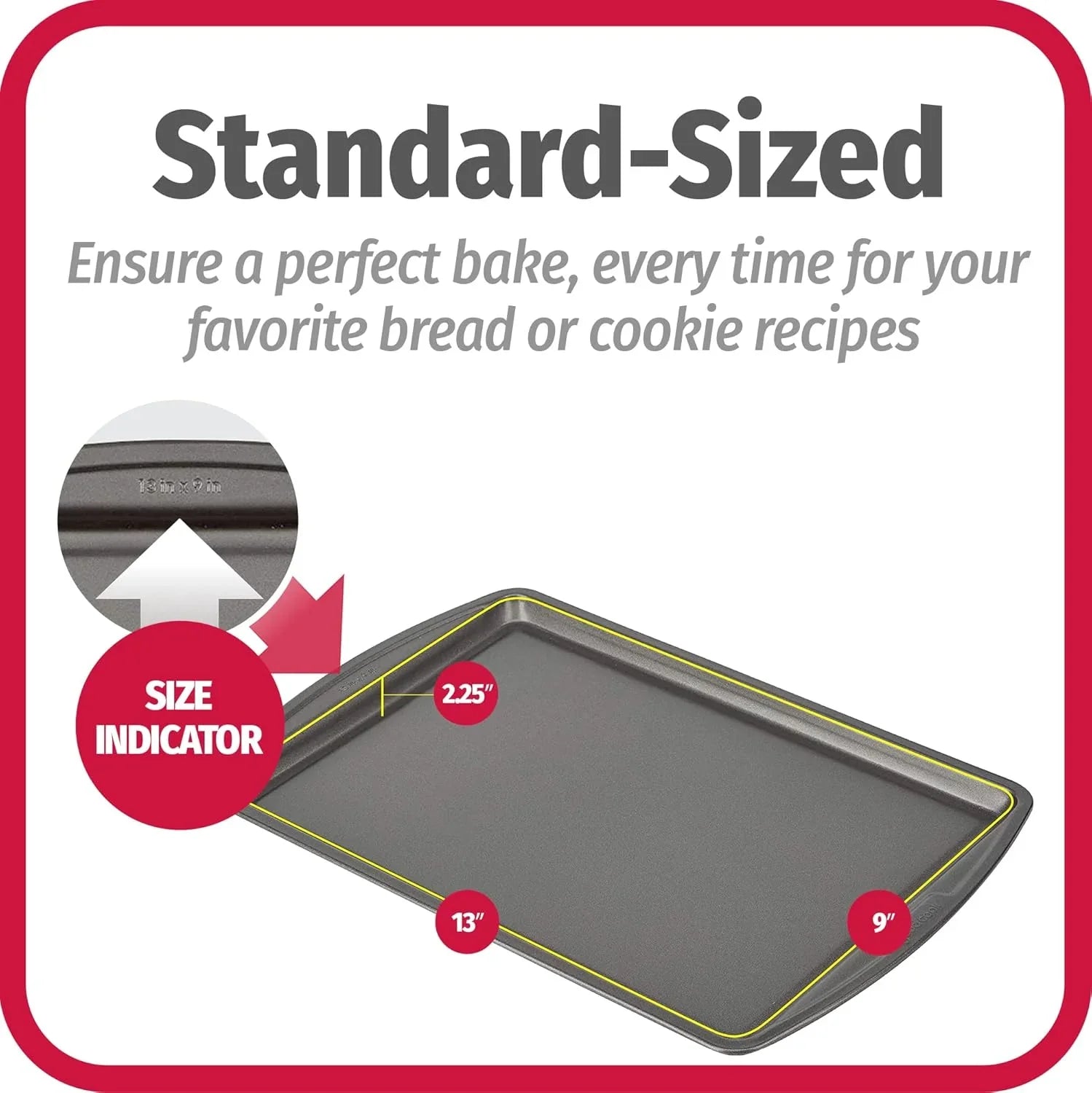 Everyday Nonstick Carbon Steel 13” X 9” Baking Sheet Set, 3 Pack – Standard-Sized Carbon Steel Cooking Pans, Bakeware Set, Cookie Sheets for Baking, Oven Pan Set