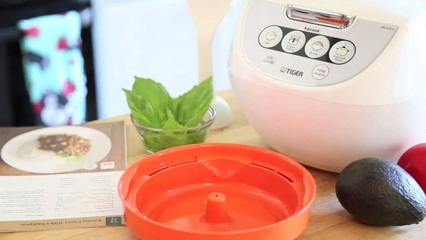 JBV-A10U 5.5-Cup (Uncooked) Micom Rice Cooker and Warmer with Tacook Food Steamer Cooking Tray Technology, White