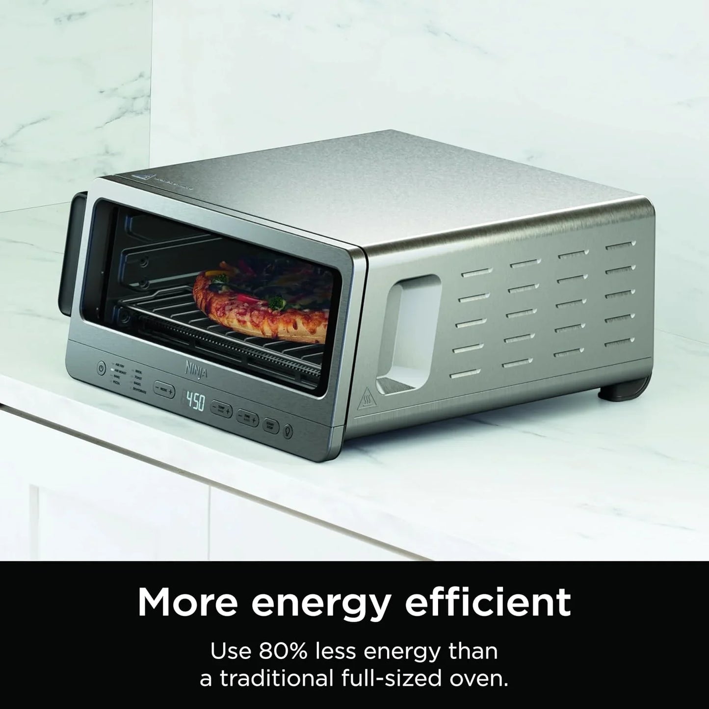 Air Fryer Toaster Oven Combo | 8-In-1 Functionality | Flip up & Away for Storage Space | Air Fry Basket, Sheet Pan, Wire Rack & Removable Crumb Tray |1800 Watt | Stainless Steel | SP151