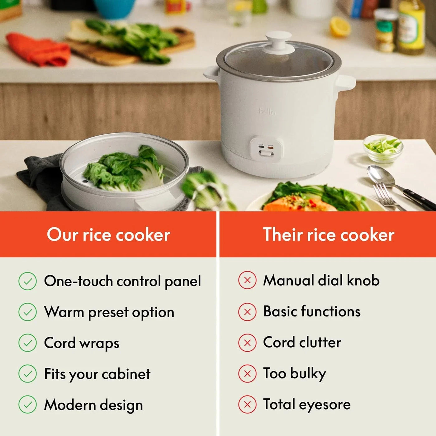 16 Cup Rice Cooker with Steamer, Dishwasher Safe Steaming Basket, Rice Paddle and Measuring Cup, Removable Nonstick Cooking Bowl, Automatic Keep Warm Function​, 400 Watt, Oatmilk