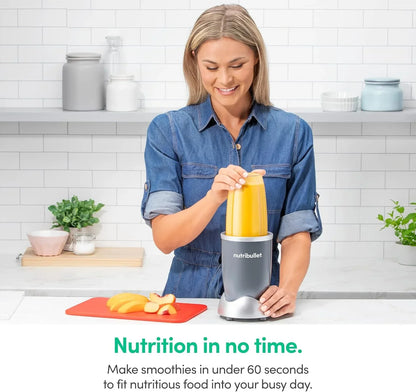 Personal Blender, Shakes, Smoothies, Food Prep, and Frozen Blending, 24 Ounces, 600 Watt, Gray, NBR-0601WM