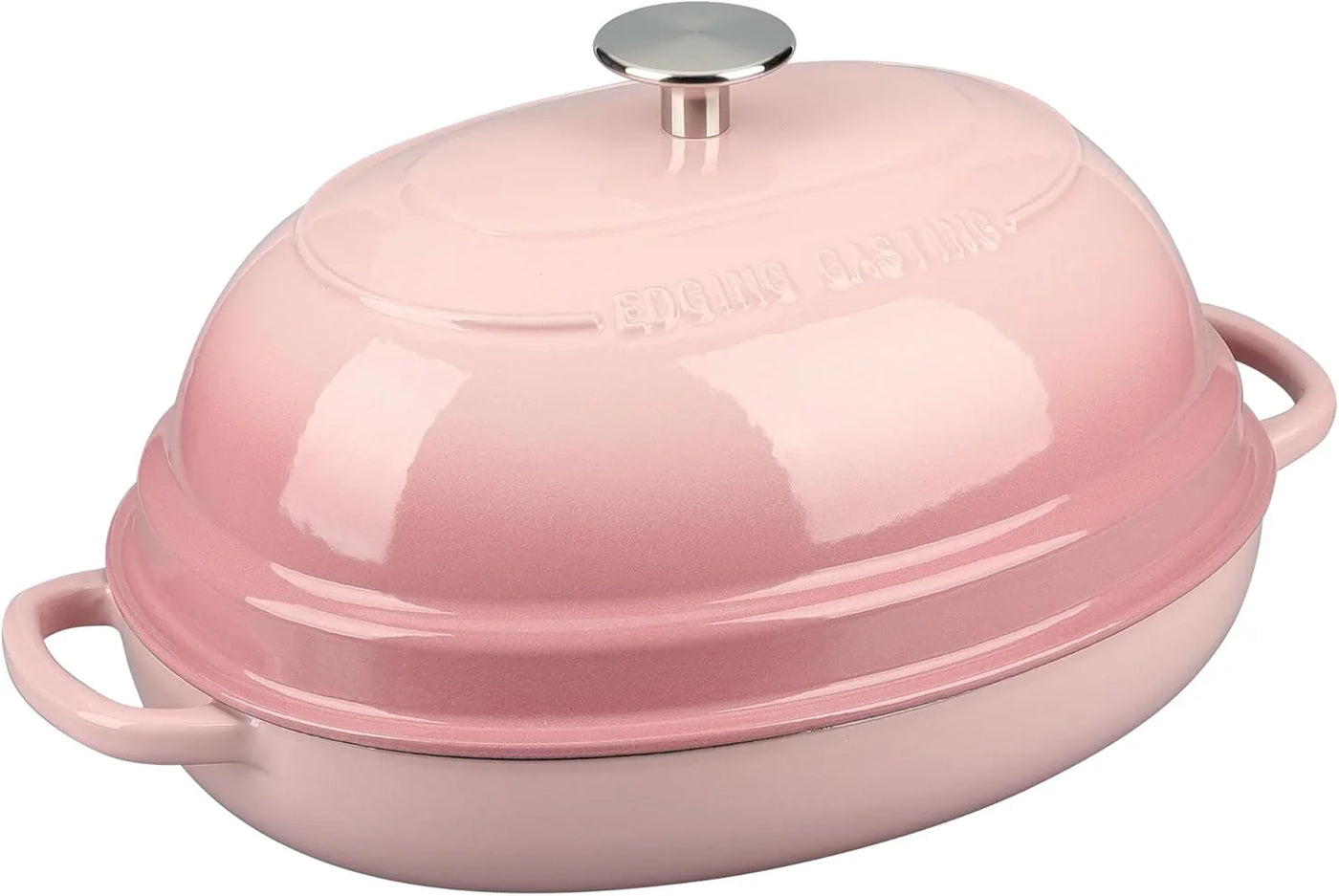 Enameled Oval Cast Iron Dutch Oven Pot with Lid, Bread Dutch Oven for Sourdough Bread Baking, Dutch Oven Bread, Bread Oven, 6QT, Pink
