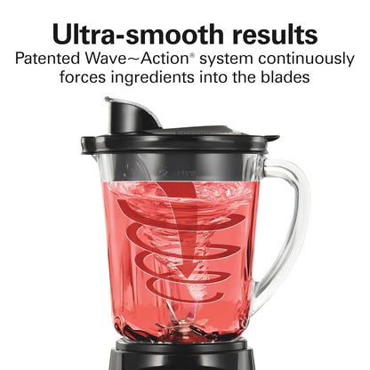 Power Elite Wave Action Blender for Smoothies, 40 Oz Glass Jar, 12 Functions Including Puree, Crush Ice, 700 Watts - Black (58148A)