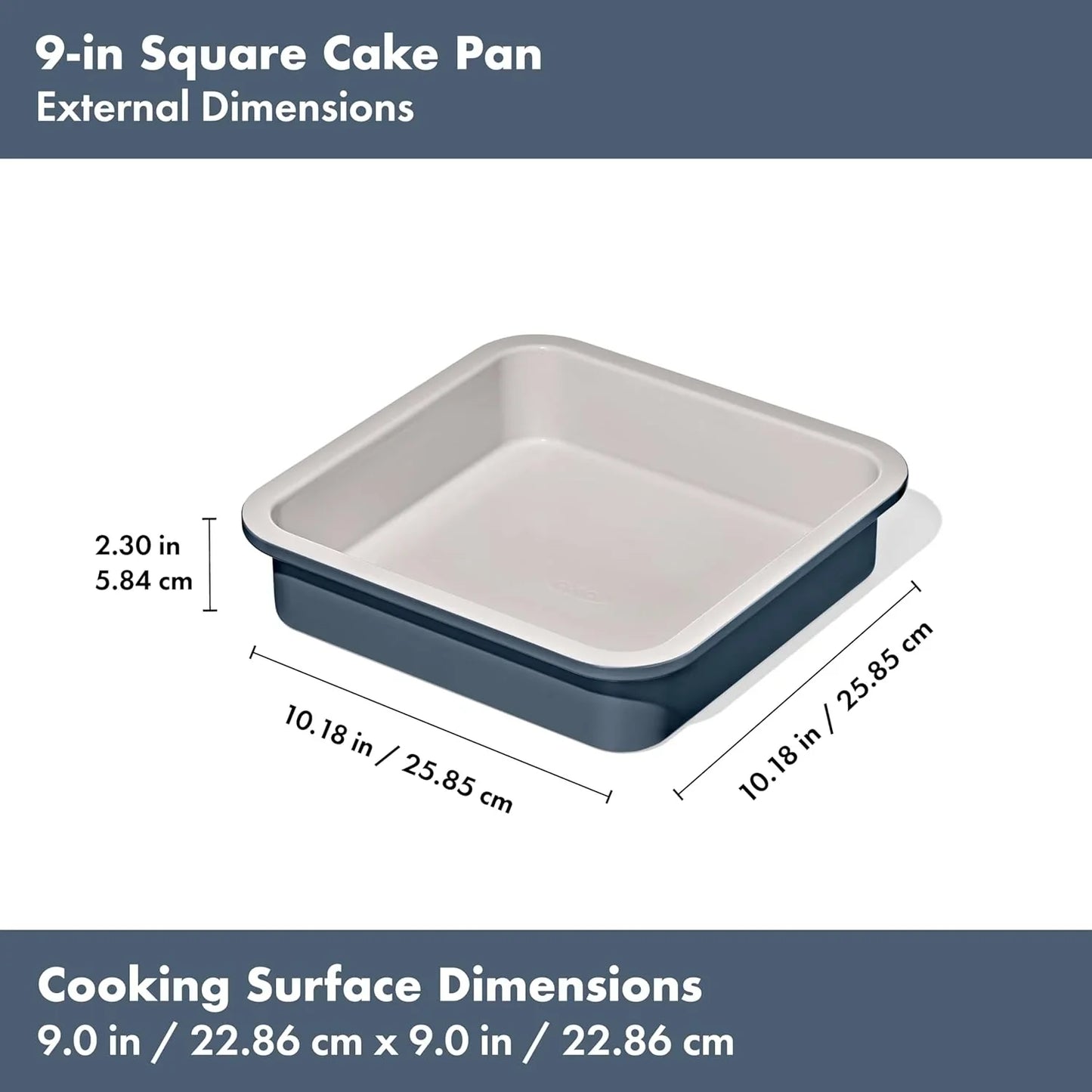 Good Grips Non-Stick Pro Ceramic Coated Metal Bakeware 9” Square Cake Pan – Storm Blue