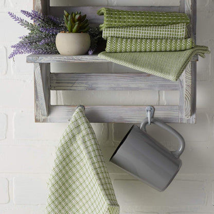 Everyday Kitchen Collection Assorted Dishcloth Set, 12X12, Antique Green, 5 Count