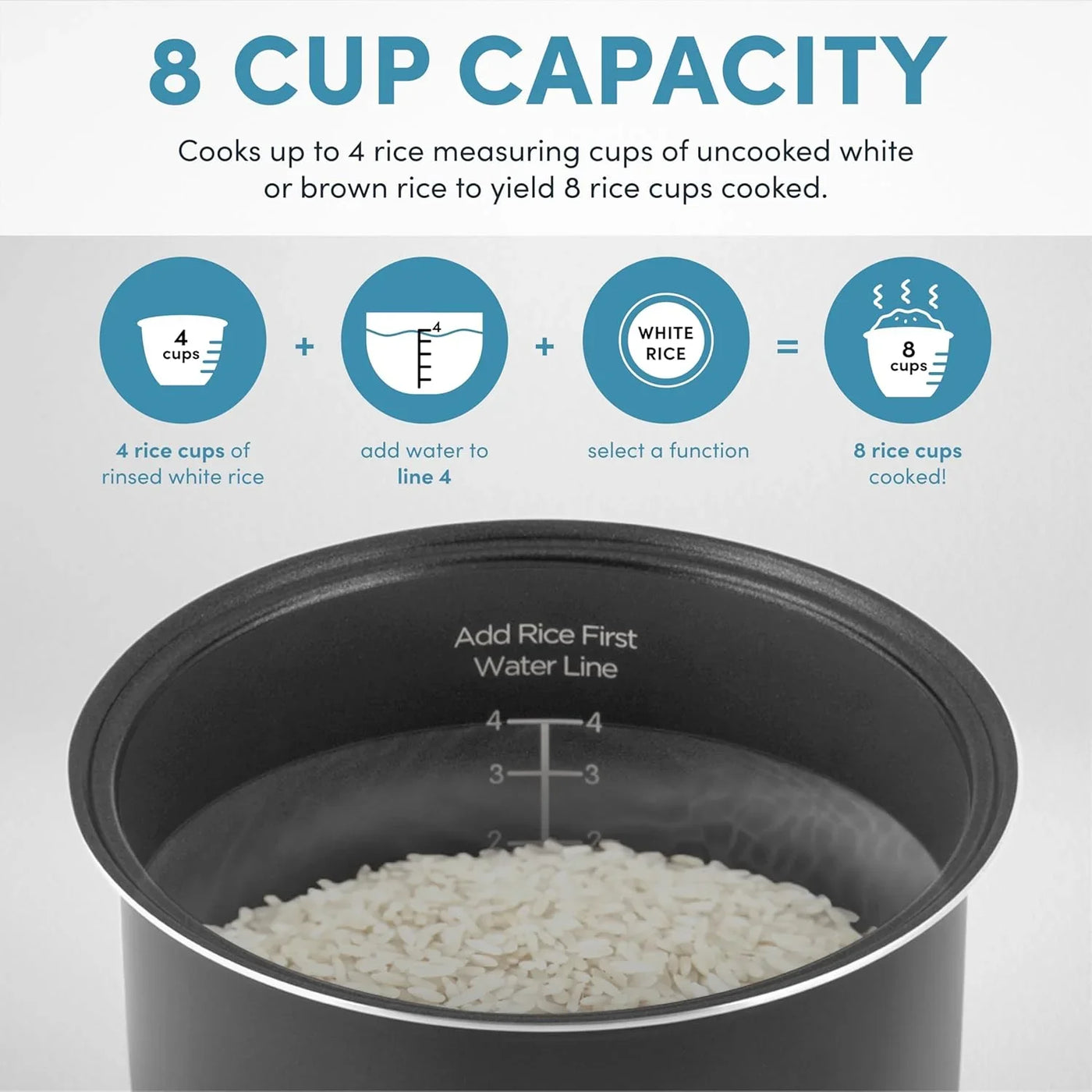 Professional Digital Rice Cooker, Multicooker, 4-Cup (Uncooked) / 8-Cup (Cooked), Steamer, Slow Cooker, Grain Cooker, 2Qt, Stainless Steel Exterior, ARC-994SG