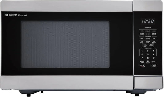 Countertop Microwave Oven with Removable 13.6" Carousel Turntable, 1100 Watt, 1.6 Cubic Feet, Stainless Steel