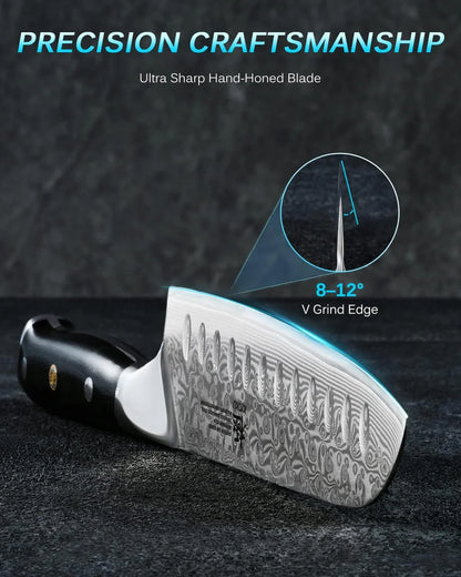 Gin Series 7" Santoku Knife, Japanese Chef Knife VG10 Damascus Stainless Steel Kitchen Knife with Silver Ion Blade G10 Handle Mosaic Pin