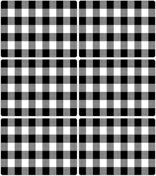 Black and White Plastic Placemats Set of 6 Check Plaid Table Mats Black Buffalo Plaid Place Mats Wipe Clean Washable Table Placemats for Indoor Outdoor Heat Resistant Kitchen Dining Table