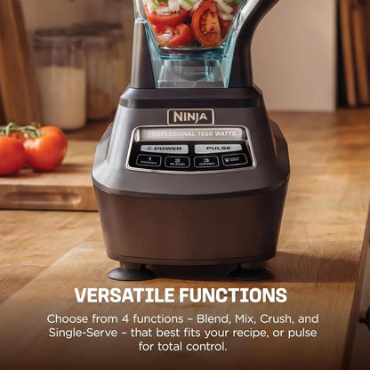Kitchen System | All-In-One Food Processor & Blender for Smoothies | Includes Pitcher, (2) 16 Oz. To-Go Cups & 8-Cup Bowl | Makes Salsa, Dough, Shakes, & Frozen Drinks | 1500W | Black | BL770