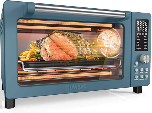 Bravo Pro Smart Air Fryer Toaster Oven Combo, Airfryer Convection Oven Countertop, 10-In-1 Functions with Quicker & Even Crisp Technology, 1800W, 50-450°F, Pfas-Free, 21QT, Cozy Blue