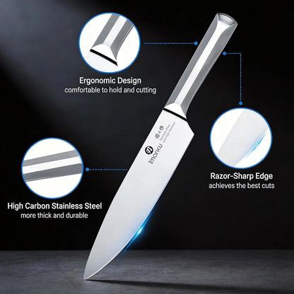 Knife Set, Kitchen Knife Set with Block & Sharpener, 16PCS Japanese High Carbon Stainless Steel Ultra Sharp Knife Block Set, Ergonomic Non-Slip Handle, Dishwasher Safe, Perfect Gifts