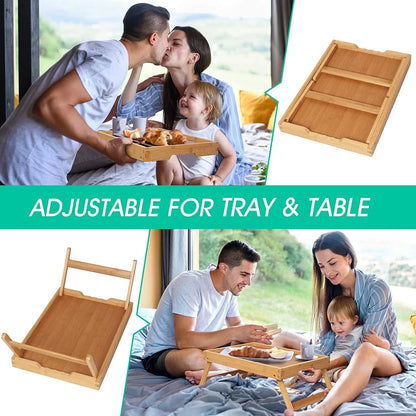 Bed Tray Table with Folding Legs,Bamboo Breakfast in Bed for TV Table, Laptop Computer Tray,Eating,Snack Tray(Bamboo)