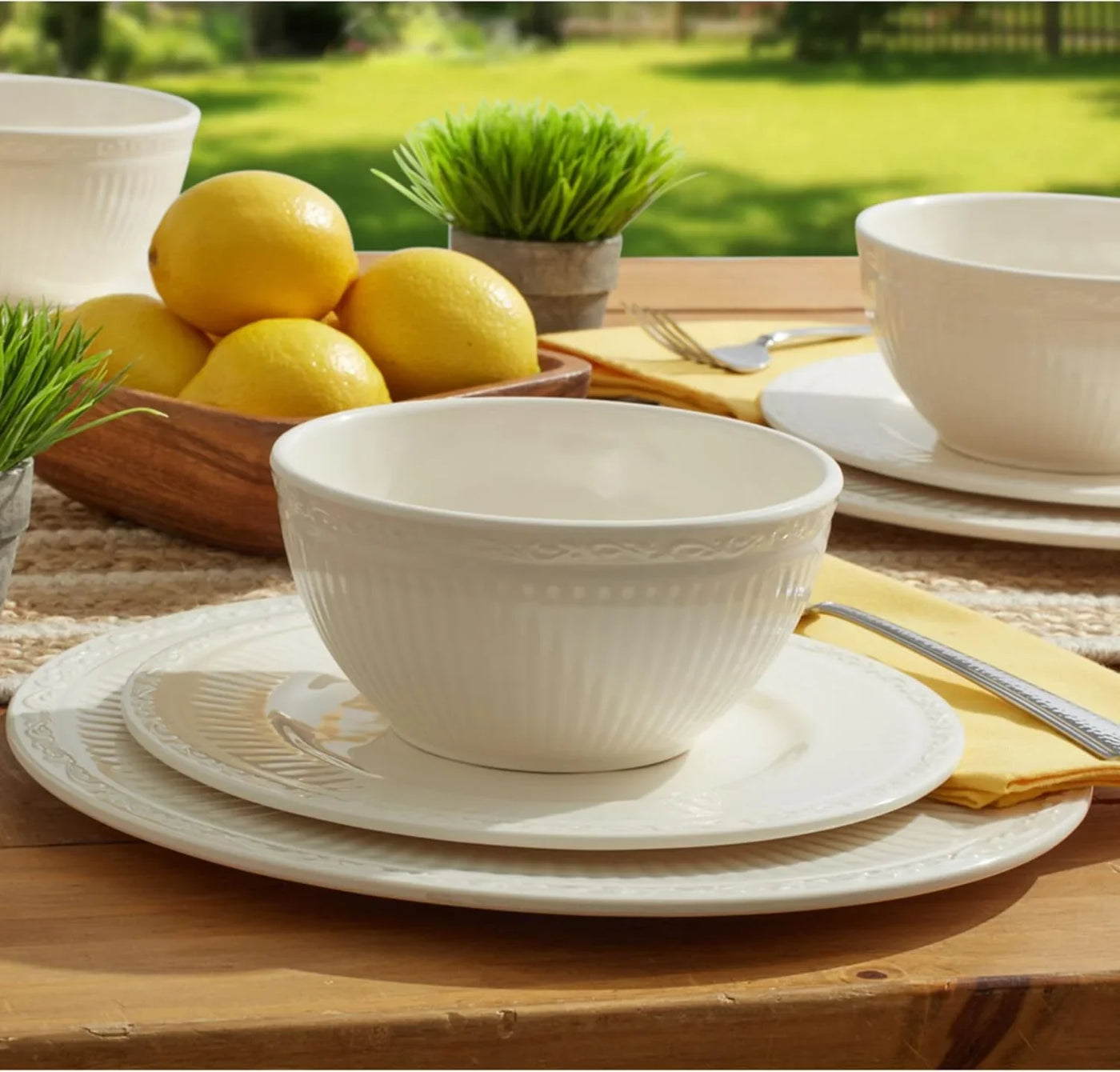 Italian Countryside 12 Piece Melamine Outdoor Dinnerware Set, Service for 4