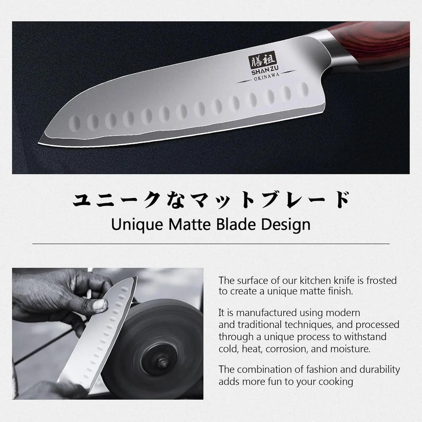 7 Inch Chef Knife, High Carbon Japanese 10Cr15Mov Stainless Steel Santoku Knife, Ultra Sharp Professional Kitchen Cooking Knife with Ergonomic Pakkawood Handle