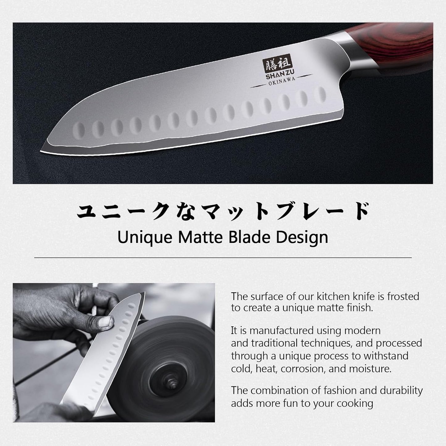 7 Inch Chef Knife, High Carbon Japanese 10Cr15Mov Stainless Steel Santoku Knife, Ultra Sharp Professional Kitchen Cooking Knife with Ergonomic Pakkawood Handle