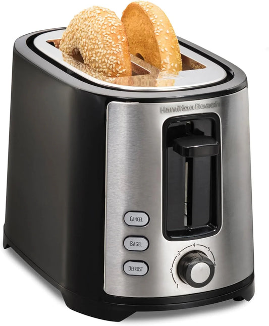 2 Slice Extra Wide Slot Toaster with Bagel & Defrost Settings, Shade Selector with 7 Browning Levels, Toast Boost, Auto Shutoff, Black & Stainless Steel (22633)