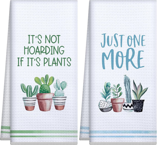 Gifts for Plant Lovers,Easter Plant Lady Mom Gift,Plants Gardening Gift for Women Gardener Teacher,Funny Best Friend Birthday Housewarming New Home Gifts,Cute Kitchen Hand Towels Dish Cloths Set Decor