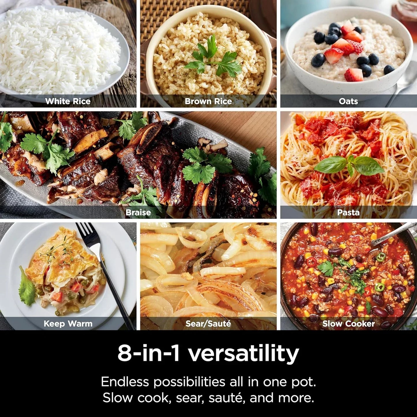 MC1101 Foodi Everyday Possible Cooker Pro, 8-In-1 Versatility, One-Pot Faster Cooking Replaces 10 Tools, Family-Sized Capacity with Adjustable Temp Control, 6.5 Quarts, Midnight Blue