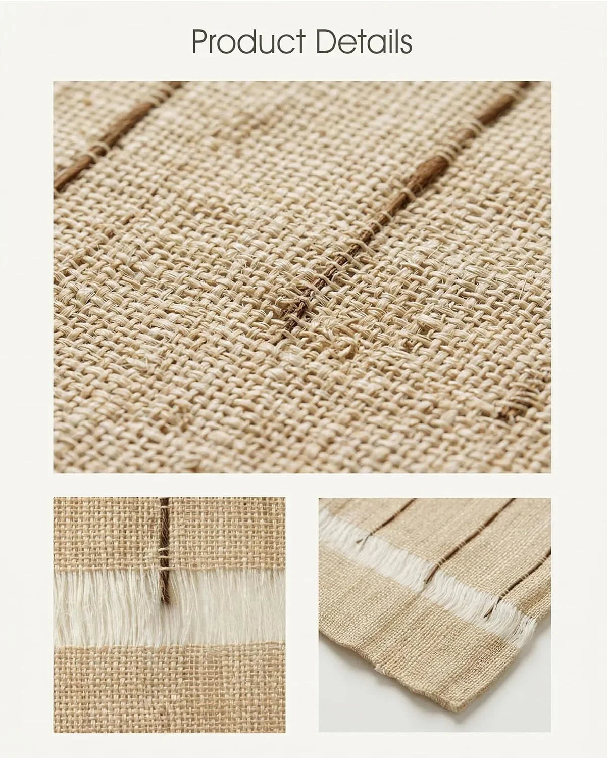 Ramie Placemats Set of 6 for Dining Table, Natural Woven Placemats with Open-Weave Design, Heat Resistant Washable Table Mats, Farmhouse Boho Table Decor, Housewarming Gift
