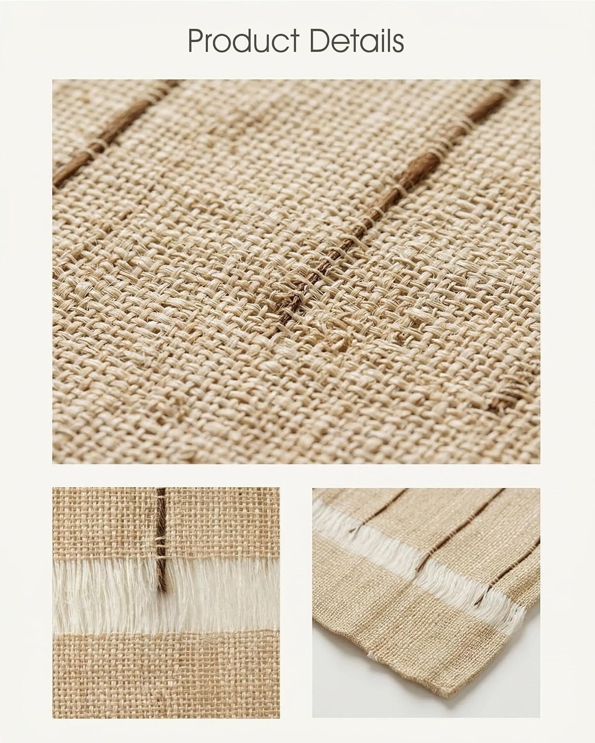Ramie Placemats Set of 6 for Dining Table, Natural Woven Placemats with Open-Weave Design, Heat Resistant Washable Table Mats, Farmhouse Boho Table Decor, Housewarming Gift