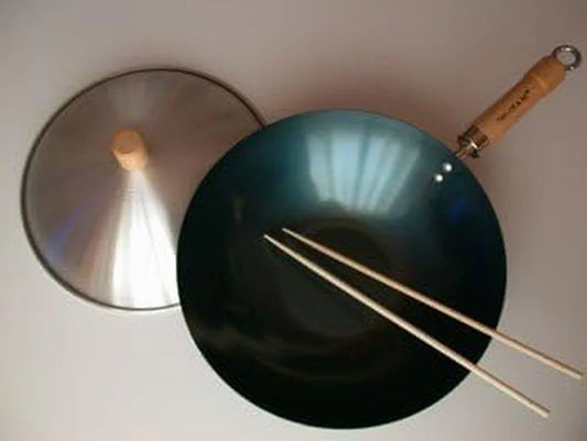 Natural Nonstick Wok Set, 12', Carbon Steel
