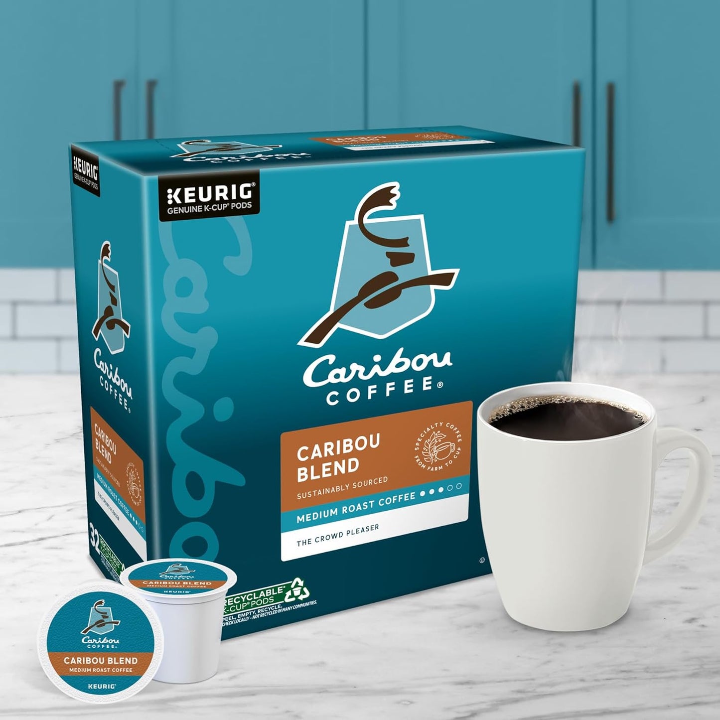 Caribou Blend, Keurig Single-Serve K-Cup Pods, Medium Roast Coffee, 32 Count(Pack of 1)