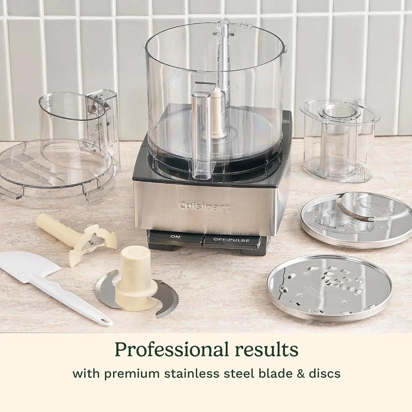 Food Processor, 14-Cup Vegetable Food Chopper for Mincing, Dicing, Shredding, Puree & Kneading Dough, 720-Watt Motor, Stainless Steel, DFP-14BCNY