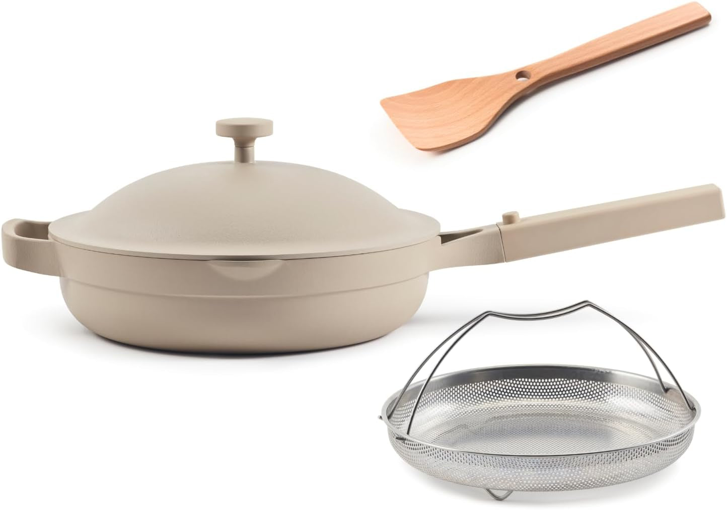 Always Pan 2.0 | 10.5" Ceramic Pan with Modular Lid, Steamer Basket & Spatula | Patented 10-In-1 Nonstick, Non-Toxic Cookware Made without PFAS | Induction & Oven-Safe up to 450°F | Steam