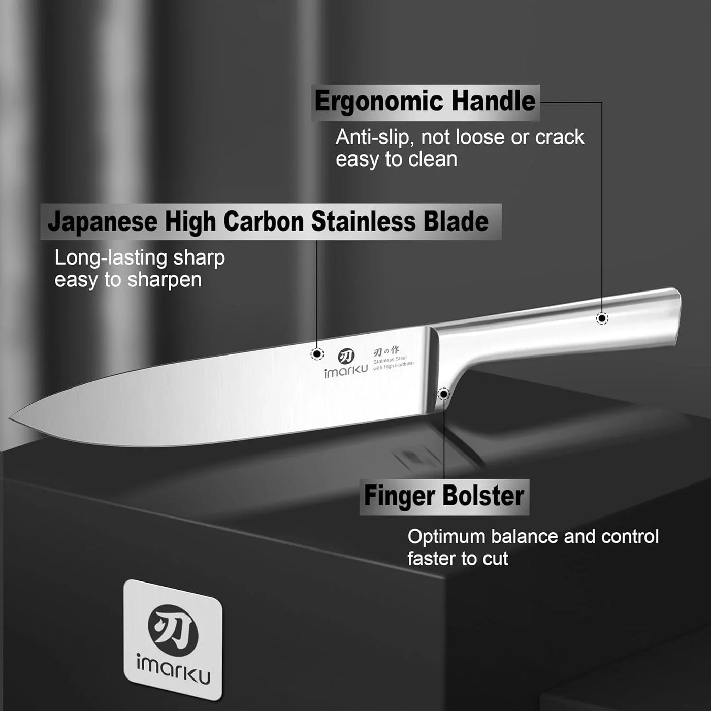 Knife Set - Kitchen Knife Set 15 Pieces Japanese Stainless Steel Knife Block Set with Sharpener - Dishwasher Safe Kitchen'S Knives - Ultra Sharp Chef Knife Set for Kitchen