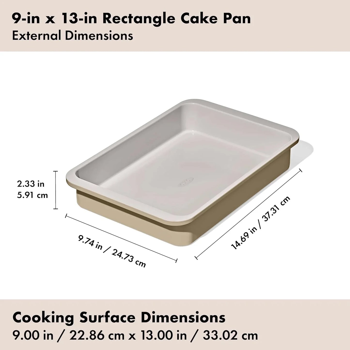 Good Grips Non-Stick Pro Ceramic Coated Metal Bakeware 9” X 13” Cake Pan – Biscuit
