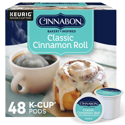 Classic Cinnamon Roll Keurig Single-Serve K-Cup Pods, Light Roast Coffee, 48 Count