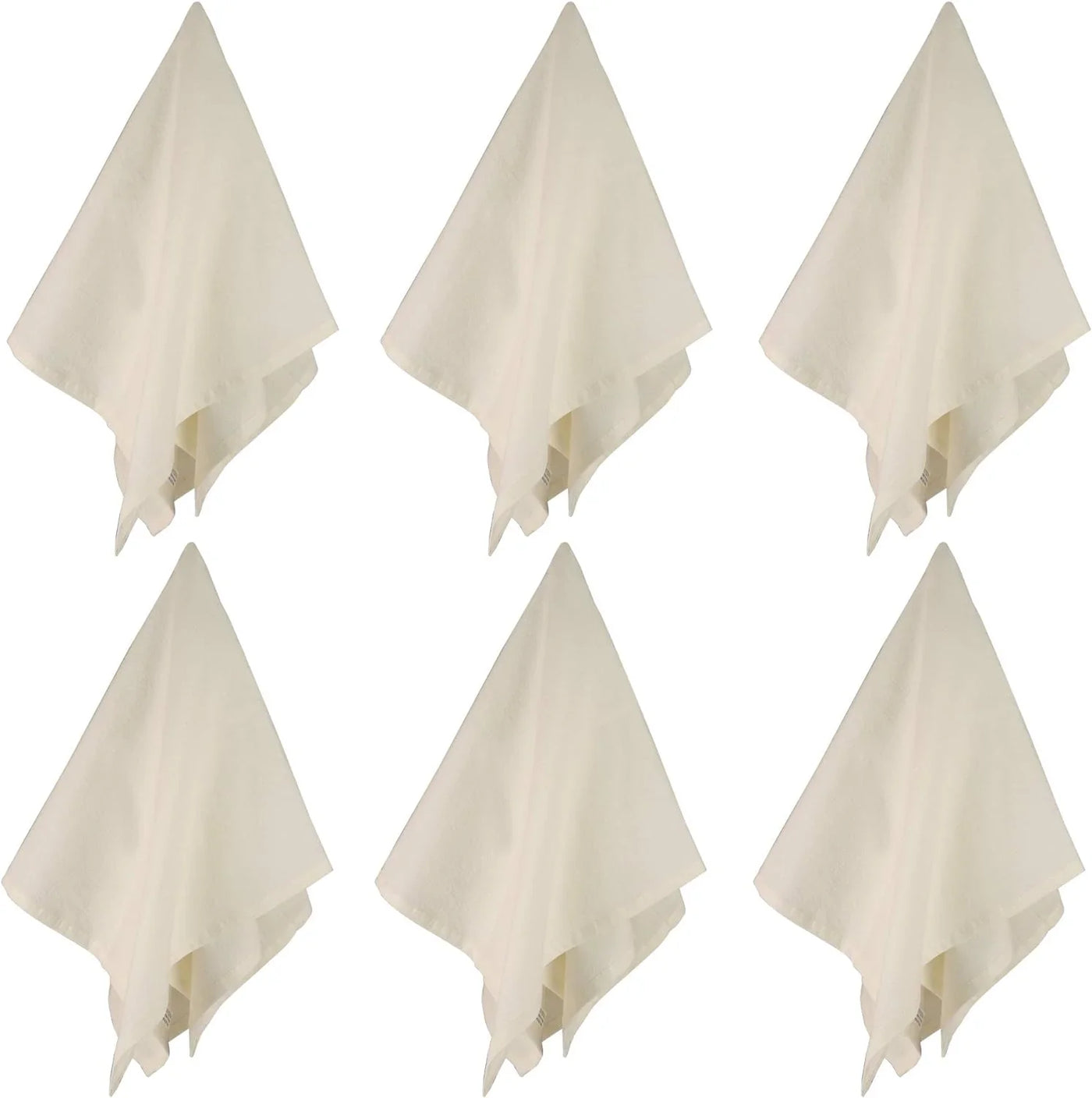100% Cotton Flour Sack Towels – 12 Pack, 27X27 Inches, Natural, Lint-Free, Pre-Washed, Hemmed Edges – Reusable Kitchen Towels for Cleaning, Embroidery, Printing & Crafts - Natural