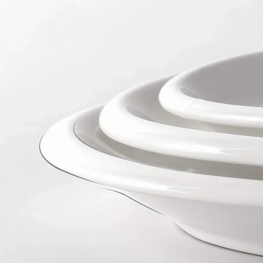 Large Serving Platter, 16"/14"/12" Oval Platters Oven Safe, White Serving Plates for Wedding Decor, Ceramic Serving Dish for Entertaining Food, Set of 3