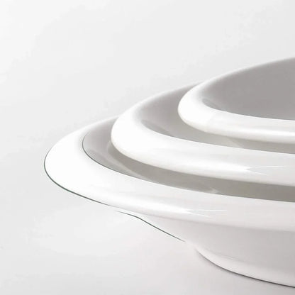Large Serving Platter, 16"/14"/12" Oval Platters Oven Safe, White Serving Plates for Wedding Decor, Ceramic Serving Dish for Entertaining Food, Set of 3