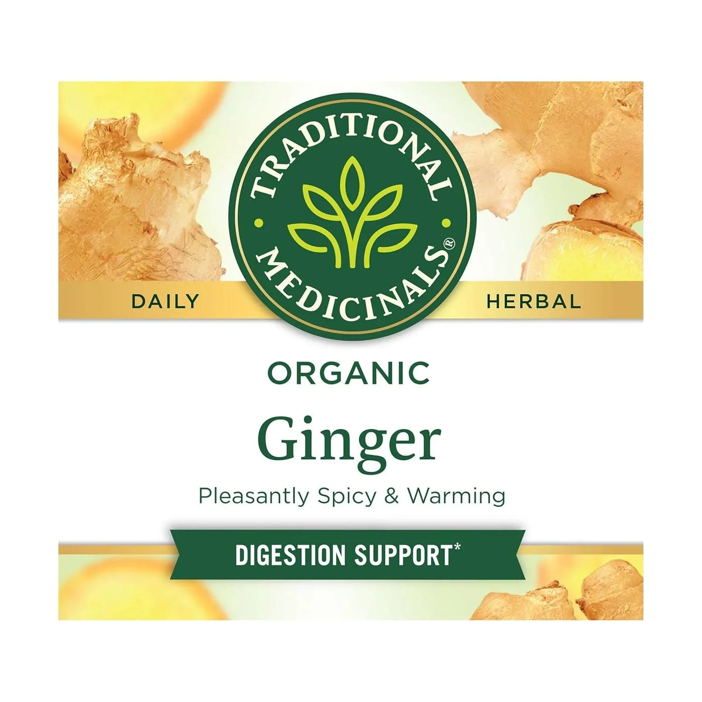 Tea, Organic Ginger, Healthy Digestion, Pleasantly Spicy & Warming, 16 Tea Bags