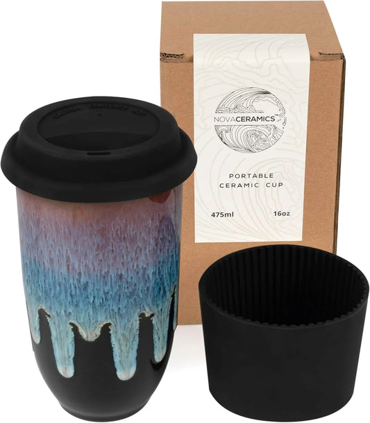 Coffee Tumbler – Travel Mug - on the Go Coffee Mug – Microwave & Dishwasher Safe Green Coffee Tumbler - Gifts for Women Men Him Her – 16Oz – Monsoon