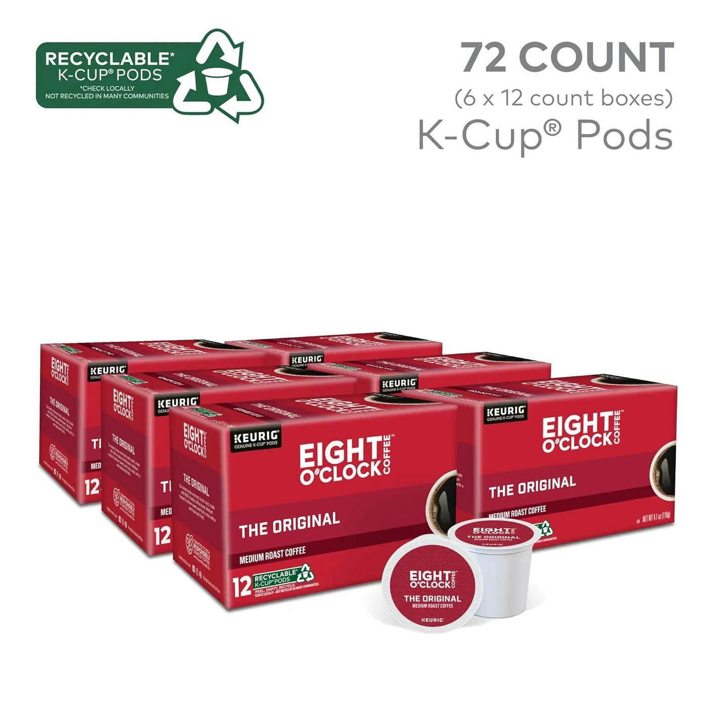 the Original, Single-Serve  K-Cup Pods, Medium Roast Coffee Pods, 72 Count