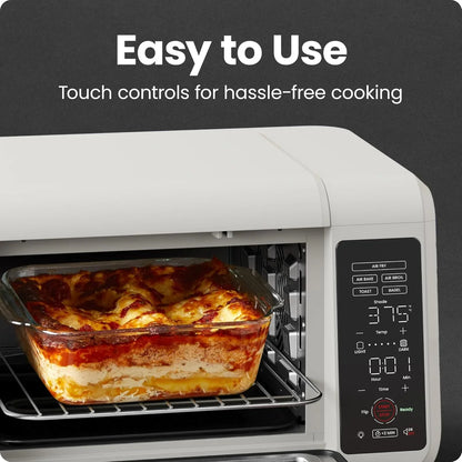 Air Fryer Toaster Oven Combo, Countertop Oven for Quick & Healthy Meals, Bake, Broil, Air Fry, Toast, and Bagel Functions, 450°F Max Temp, 4 Slice Toaster Oven Air Fryer Combo – Ivory