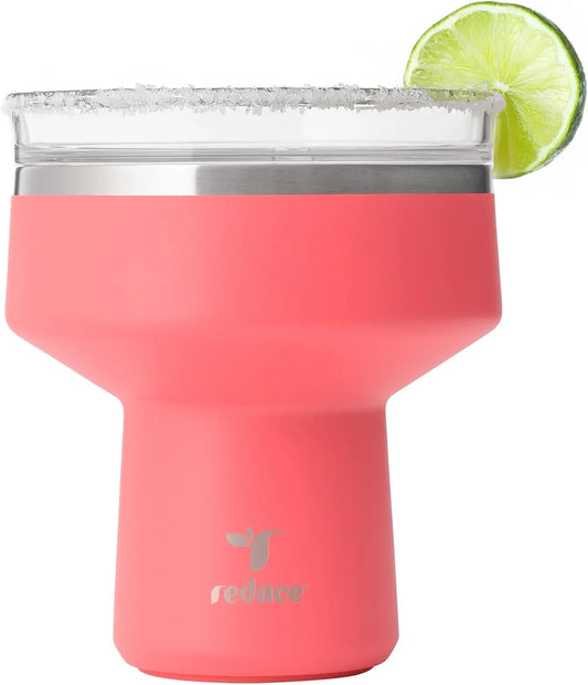 Saltini 16 Oz Cocktail Tumbler - Insulated Margarita Tumbler with Lid - Keeps Drinks Cold for 10 Hours - 360 Sippable Martini Glass Alternative - Shatterproof, Perfect for Parties - Daiquiri