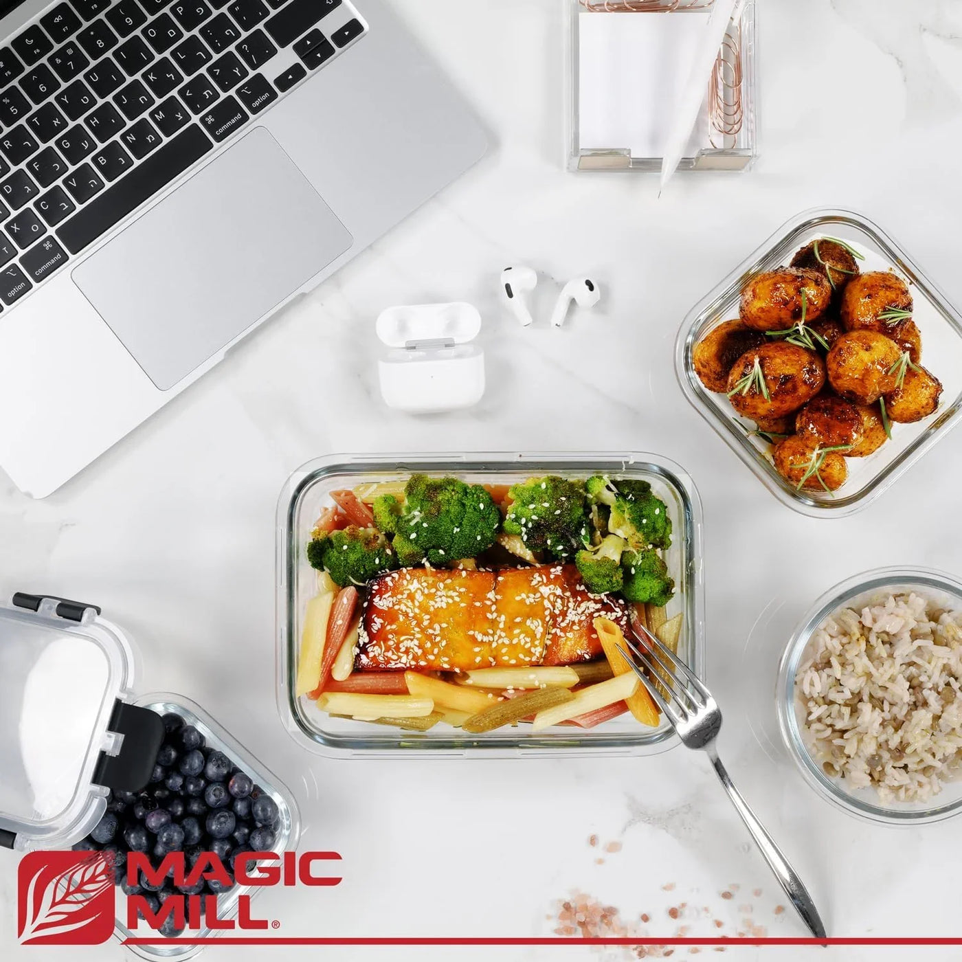 Premium Borosilicate Glass Food Storage Containers with Lids Set | 24Pc Sets with 12 Bowls & 12 Airtight Locking Lids for Lunch & Meal Prep, Safe for Oven, Freezer, Dishwasher, Bpa-Free