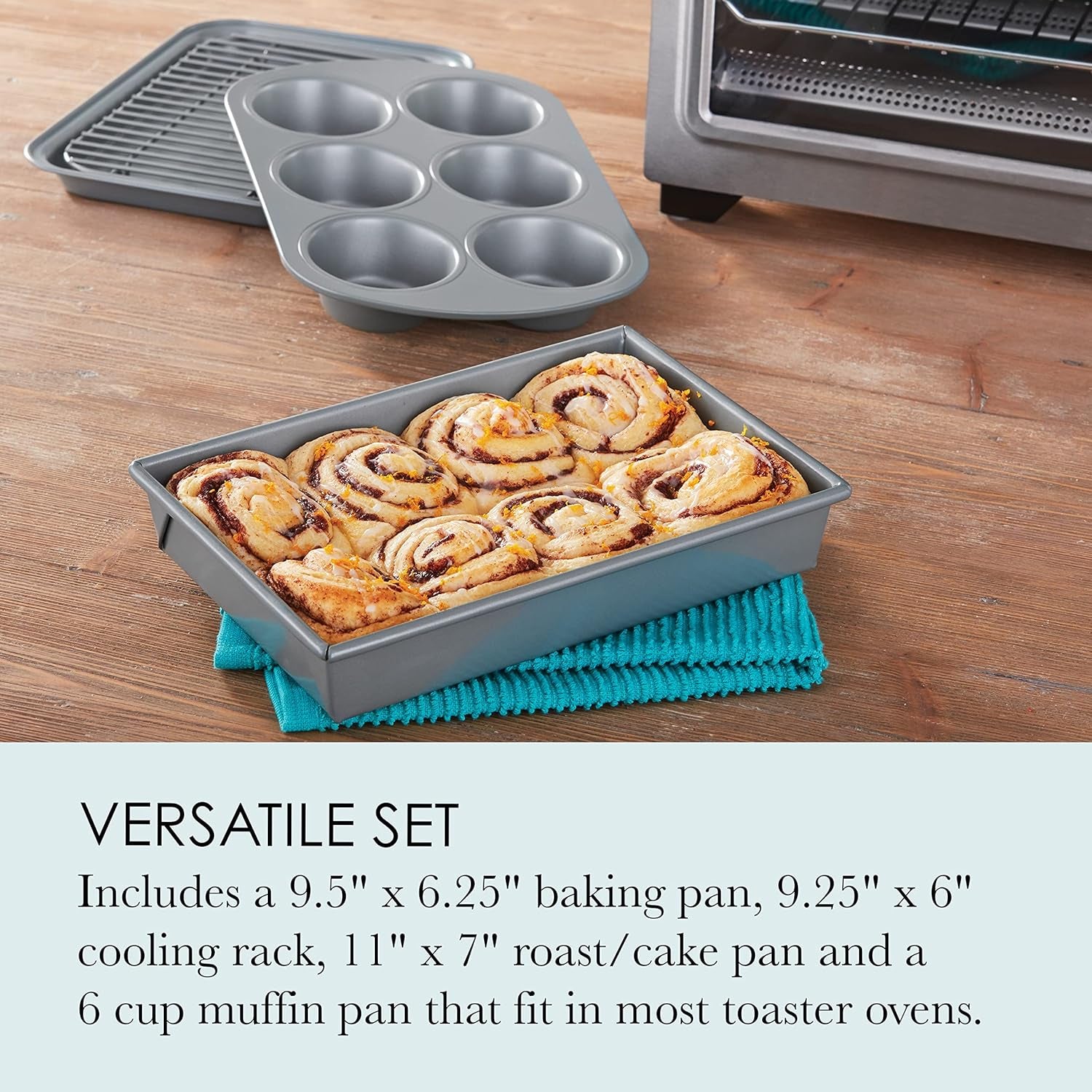Professional 4-Piece Non-Stick Toaster Oven Set