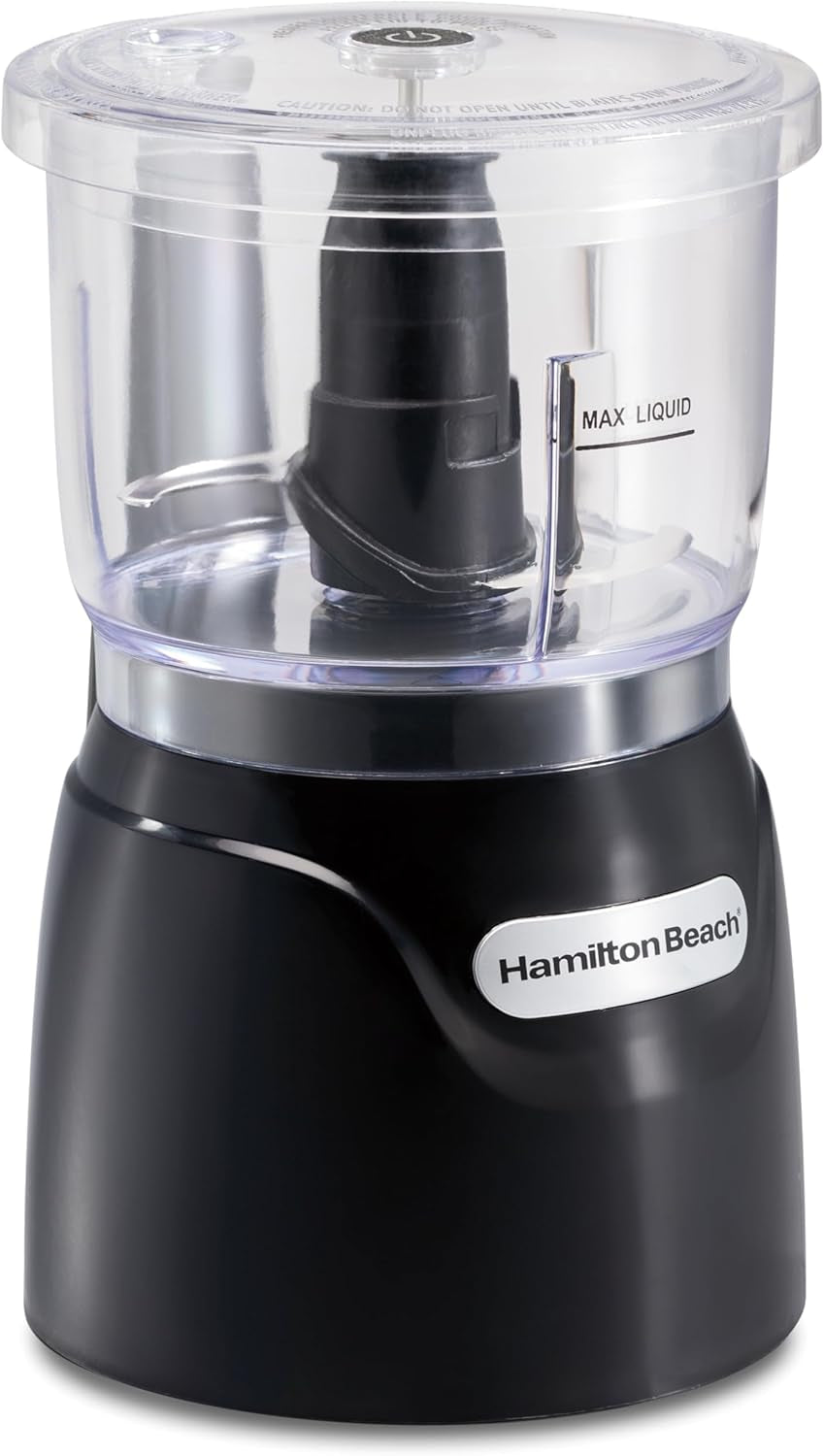 Electric Vegetable Chopper & Mini Food Processor, 3-Cup, 350 Watts, for Dicing, Mincing, and Puree, Black (72850)