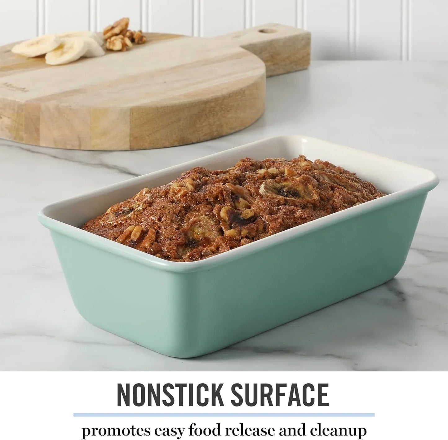 Gallen 9-Inch Nonstick Carbon Steel Loaf Pan – Teal, Durable Bakeware for Even Baking and Easy Release