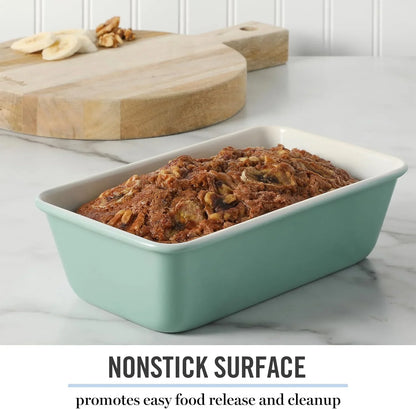 Gallen 9-Inch Nonstick Carbon Steel Loaf Pan – Teal, Durable Bakeware for Even Baking and Easy Release