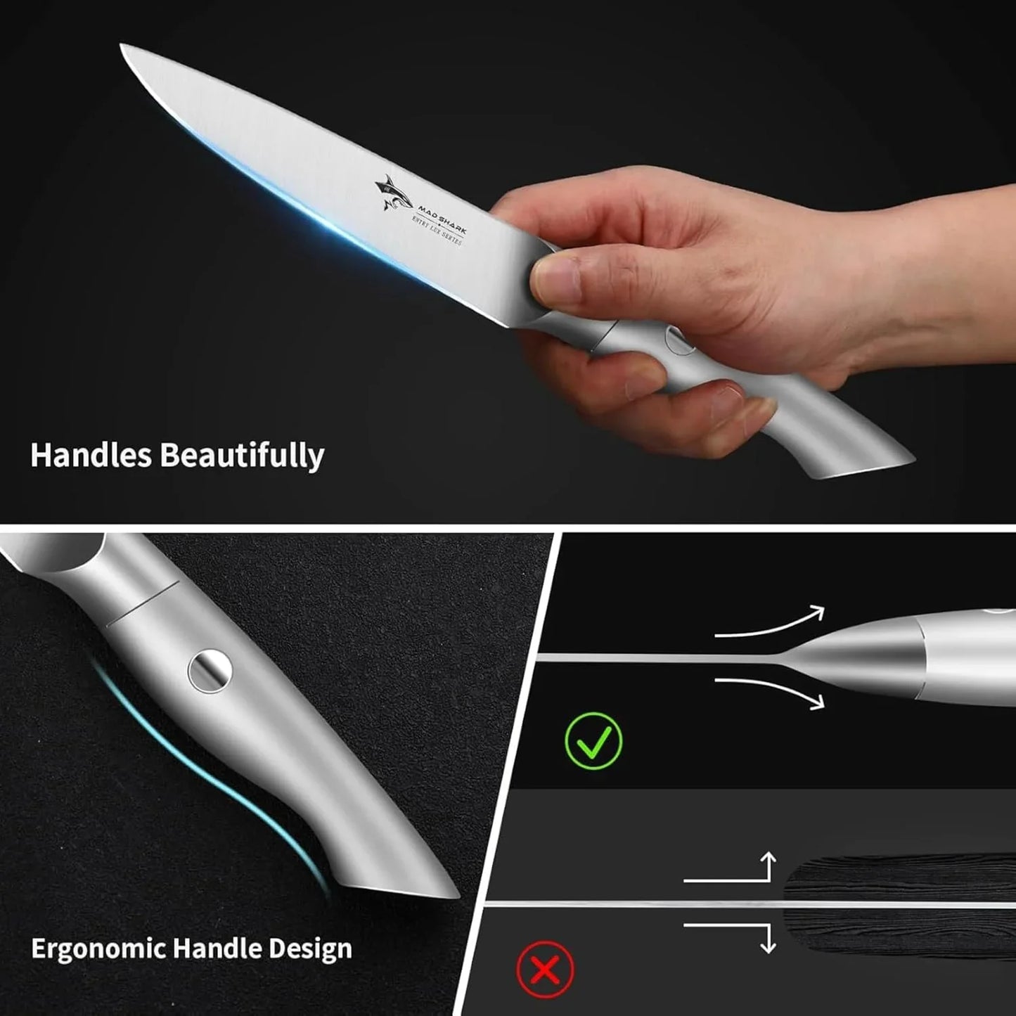 Paring Knife 3.5 Inch Paring Knives, Small Kitchen Knife, Ultra Sharp German Stainless Steel Vegetable Knives, Ergonomic Handle Design, Unique Gift for Men/Women