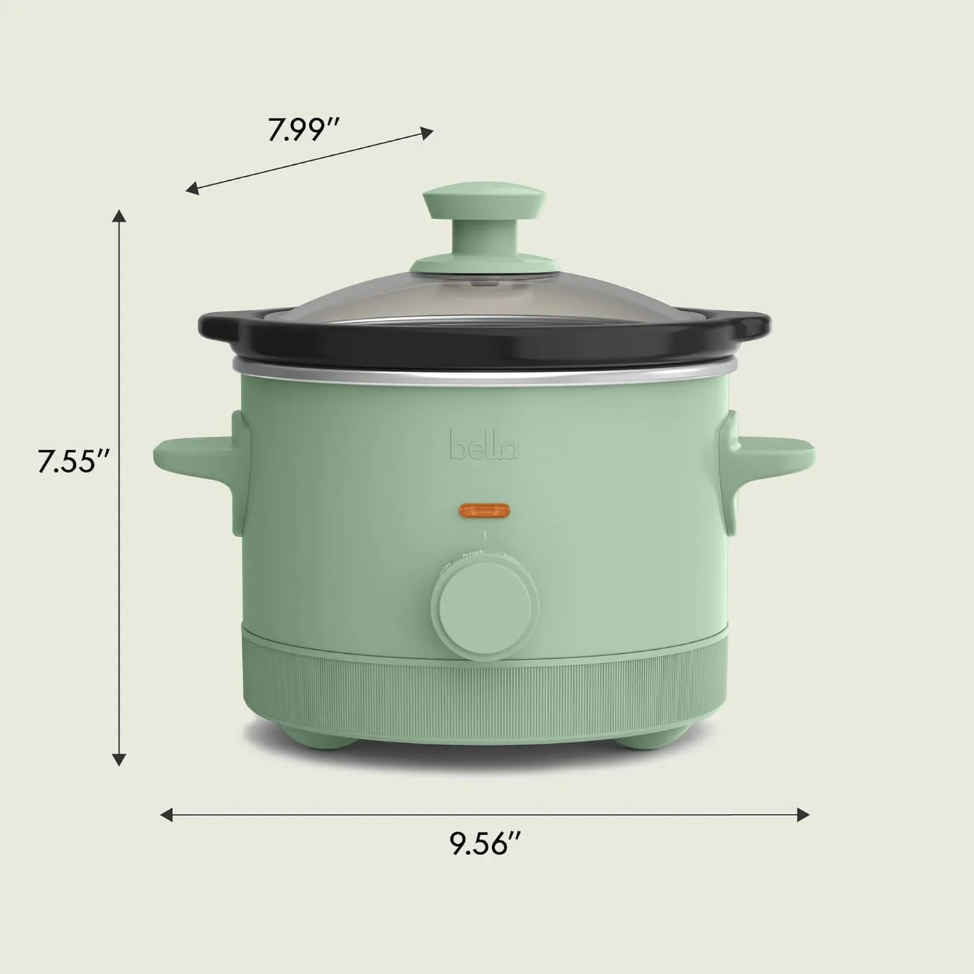 1.5 Qt Slow Cooker with 3 Heat Manual Control, Ceramic Nonstick Coating, Dishwasher Safe Stoneware Pot and Tempered Glass Lid, Tangle Free Cord Wrap & Cool Touch Handles, Seaglass