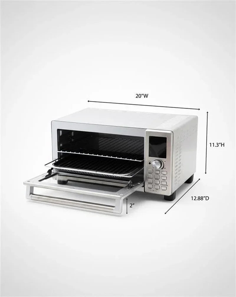 Bravo XL Pro Air Fryer Toaster Oven, Improved 100% Super Convection, Quicker & Crispier Results, 100 Presets, Multi-Layer Even Cooking, 50-500F, Smart Probe, PFAS Free, 30QT, Stainless Steel